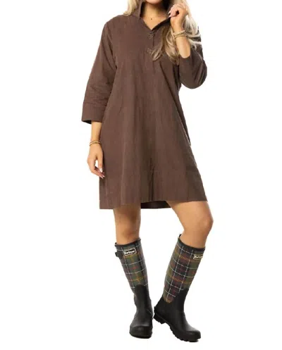 Holly Shae Design Arden Corduroy Dress In Brown In Multi