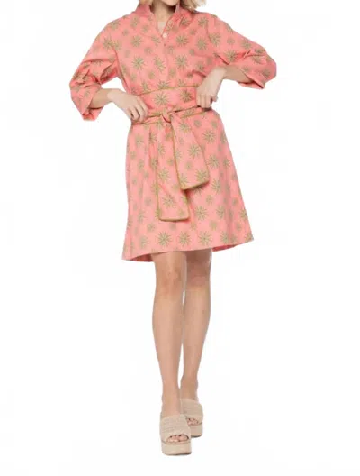 Holly Shae Design Arden Mini Dress In Pink Pinwheels In Multi