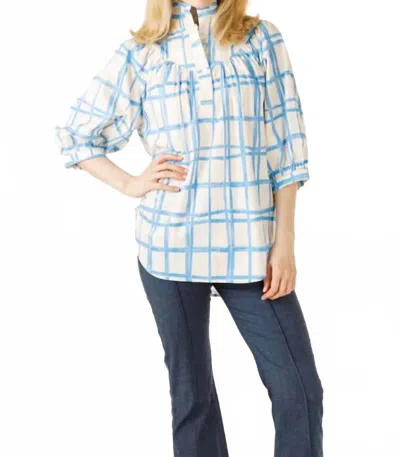 Holly Shae Design Avie Top In Painted Plaid In Bue In Blue
