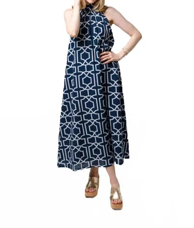 Holly Shae Design Blythe Lattice Cove Dress In Navy In Black