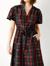 Holly Shae Design Christmas Plaid Dress In Black Velvet In Multi