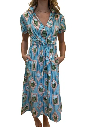 Holly Shae Design Bria Dress In Framed Italian Landscapes In Multi