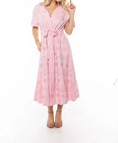Holly Shae Design Bria Dress In Pink Eyelet