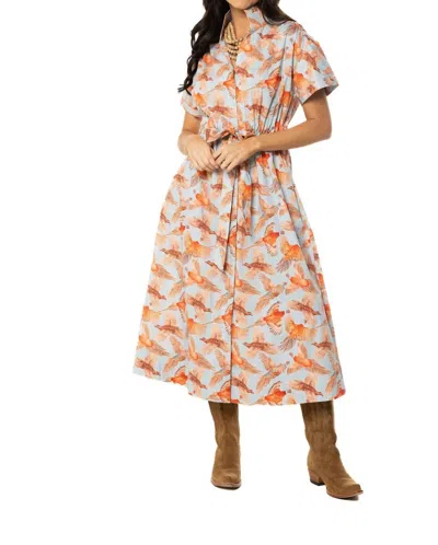 Holly Shae Design Bria Midi Dress In Pheasant Blue In Multi