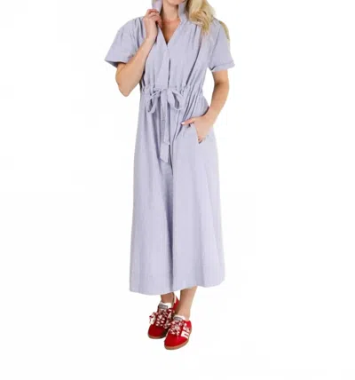 Holly Shae Design Bria Seersucker Maxi Dress In Blue And White