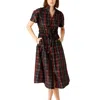Holly Shae Design Christmas Plaid Dress In Black Velvet In Multi