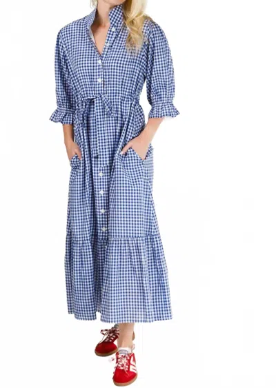Holly Shae Design Catherine Dress In Blue And White Gingham In Multi