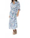 Holly Shae Design Catherine Dress In Blue Bouquet In Multi