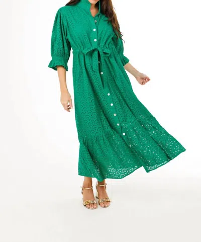 Holly Shae Design Catherine Dress In Green Eyelet