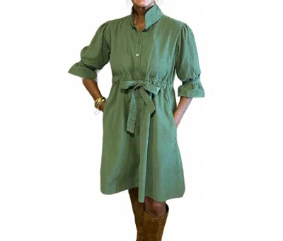 Holly Shae Design Corduroy Mini Dress In Green