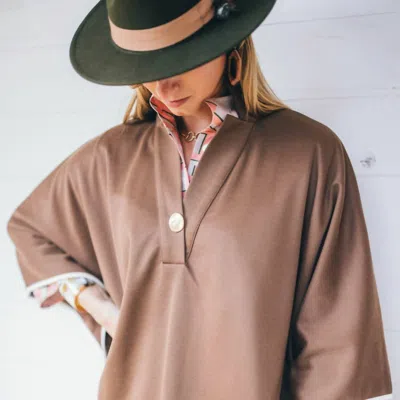 Holly Shae Design Evelyn Poncho Bourbon In Brown