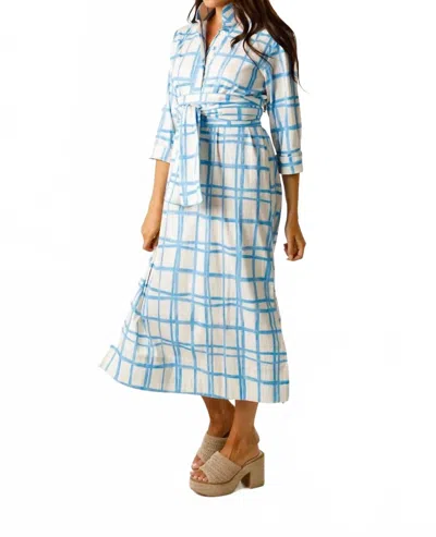 Holly Shae Design Grace Dress In Painted Plaid In Blue In Multi