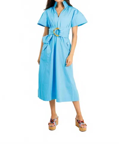 Holly Shae Design Gretchen Dress In Solid Swim Cap Blue