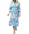 Holly Shae Design Long Grace Midi Dress In Dunmore Cabana Blue In Blue