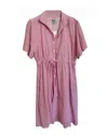Holly Shae Design Mari Mini Dress In Pink/white Seersucker In Multi