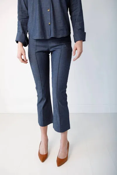 Holly Shae Design Stevie Pull On Pants In Denim In Metallic