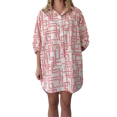 Holly Shae Design Women's Dress In Geometric Horsebit Tan/salmon In Pink