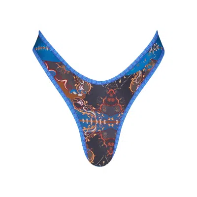 Holly Wilde Women's Blue Soleil Bottom In Luna In Animal Print