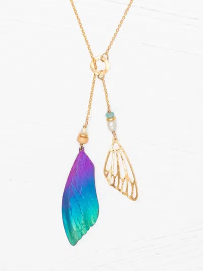 Holly Yashi Flutterby Lariat Necklace In Blue Violet