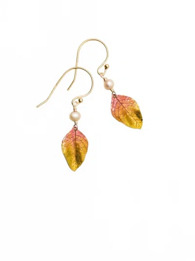Holly Yashi Women's Healing Leaf Earrings In Peach In Pink
