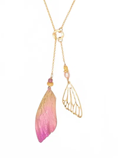 Holly Yashi Women's Special Edition Flutterby Lariat Necklace In Pink