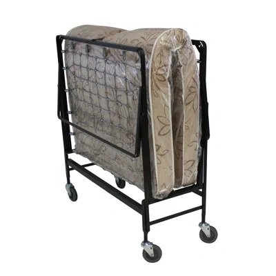 Hollywood Bed Frame 39" Rollaway Bed With Fiber Mattress In Black
