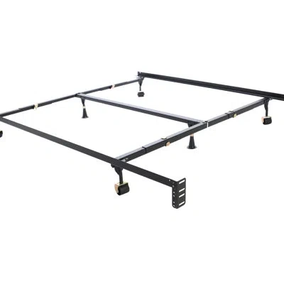 Hollywood Bed Frame Clamp Style Bed Frame - 6 Leg With Center Support In Black