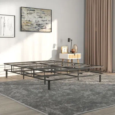 Hollywood Bed Frame Emerge Foldable Mattress Foundation With Attachable Legs In Black