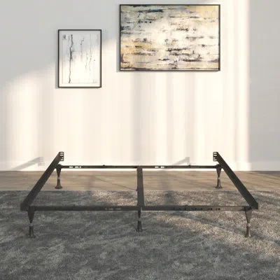 Hollywood Bed Frame Lev-r-lock - Bed Frame With Glides - Adjustable - 6 Leg With Center Support In Black