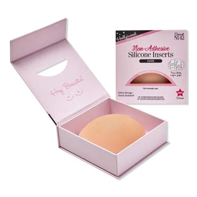 Hollywood Fashion Secrets Non-adhesive Silicone Inserts, Nipple Concealers - Dark In Black