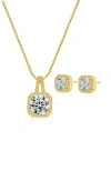 Hollywood Sensation Ariana Gold Halo Necklace And Stud Earring Set