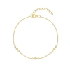 Hollywood Sensation Belissa Dainty Chain Link Bracelet With Cubic Zirconia Accents In Gold