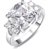 Hollywood Sensation Bella Cubic Zirconia Cushion Cut Ring In Silver