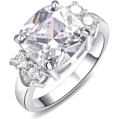 Hollywood Sensation Bella Cubic Zirconia Cushion Cut Ring In Silver