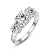 Hollywood Sensation Blair Three Stone Cubic Zirconia Ring In Silver