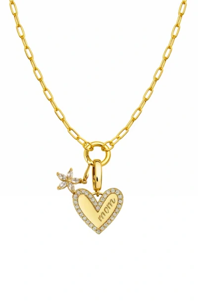 Hollywood Sensation Bloom Mom Heart Necklace In Gold
