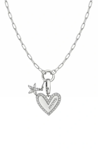 Hollywood Sensation Bloom Mom Heart Necklace In Silver