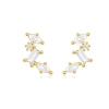 Hollywood Sensation Celestial Cluster Earrings With Aaaaa Cubic Zirconia In Gold