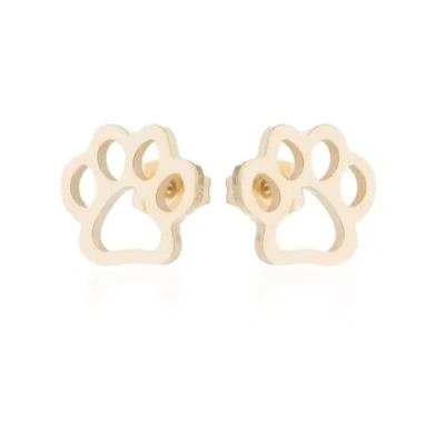 Hollywood Sensation Charmedpaw Paw Print Stud Earrings In Gold