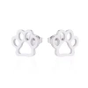 Hollywood Sensation Charmedpaw Paw Print Stud Earrings In Silver