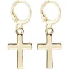 Hollywood Sensation Cross Dangle Earrings In Gold
