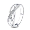 Hollywood Sensation Crystal Braided Ring In Silver