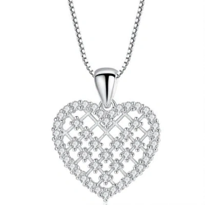 Hollywood Sensation Crystal Heart Necklace In Silver