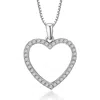 Hollywood Sensation Crystal Heart Necklace White Gold With Cubic Zirconia Stones In Silver