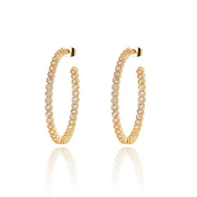 Hollywood Sensation Crystal Hoop Earrings In Gold