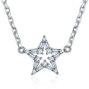 Hollywood Sensation Crystal Star Pendant Necklace In Silver