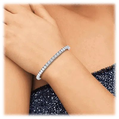 Hollywood Sensation Cubic Zirconia Single Row Tennis Bracelet In Silver