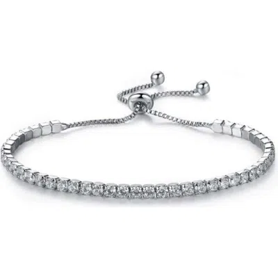 Hollywood Sensation Cubic Zirconia Tennis Bracelet For Women In Silver