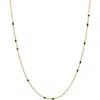 Hollywood Sensation Dainty Black Onyx Beaded Link Necklace In Gold