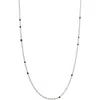 Hollywood Sensation Dainty Black Onyx Beaded Link Necklace In Silver